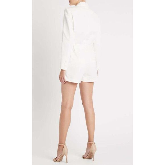 Iro Authentic Hana Playsuit Long Sleeve Solid White Mini Jumpsuit Medium 38 - Picture 3 of 13